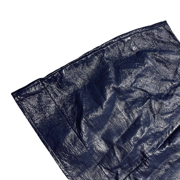 TopShop Navy Blue Crinkle Mini Skirt 8 - Picture 6 of 8